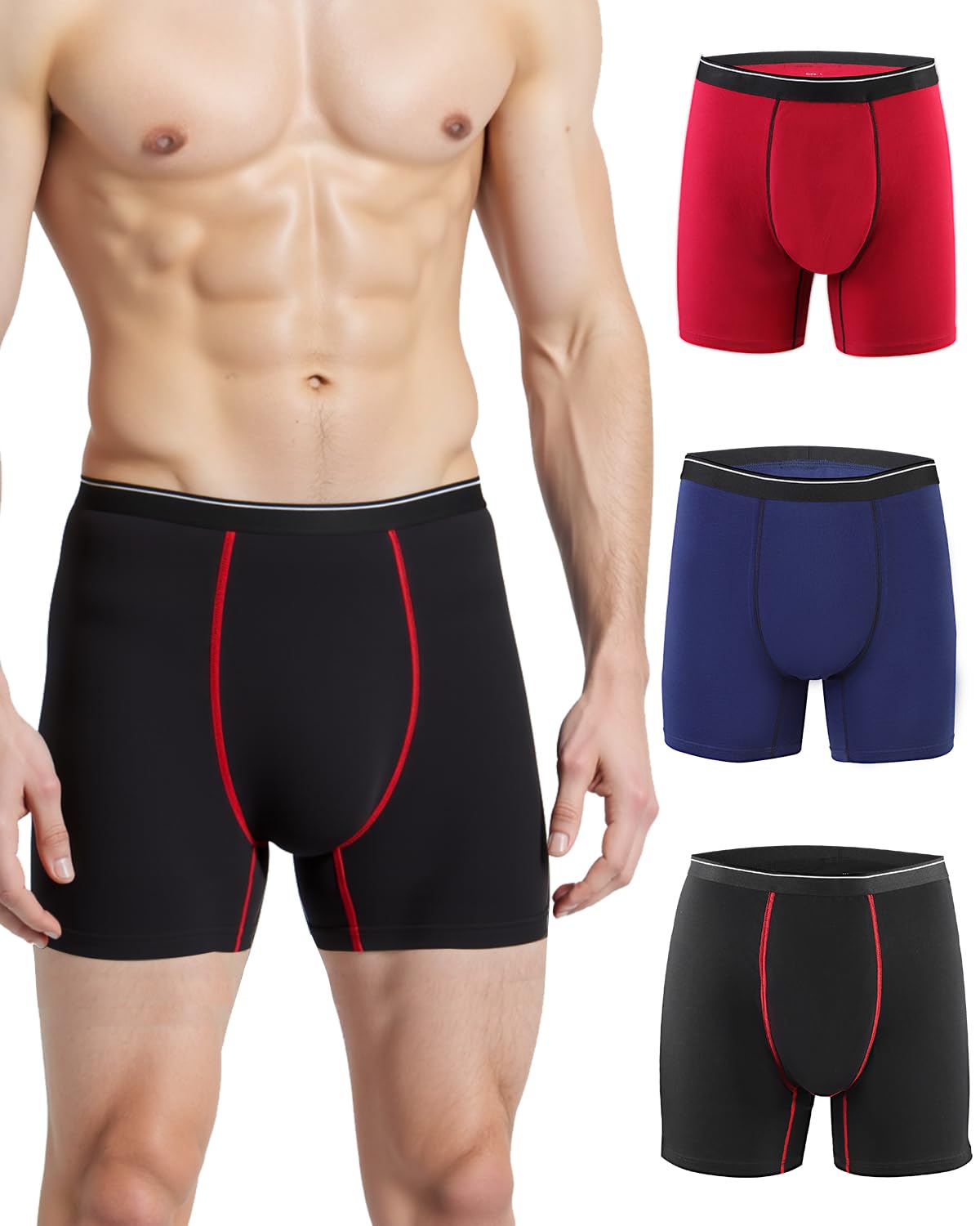 Jade Butterfly Incontinence Underwear for Men, 130ml Absorbency Men's Incontinence Underwear Leak Proof Washable Reusable Cotton Boxer Briefs, Male Adult Bladder Control Protective Underwear 3 Pack