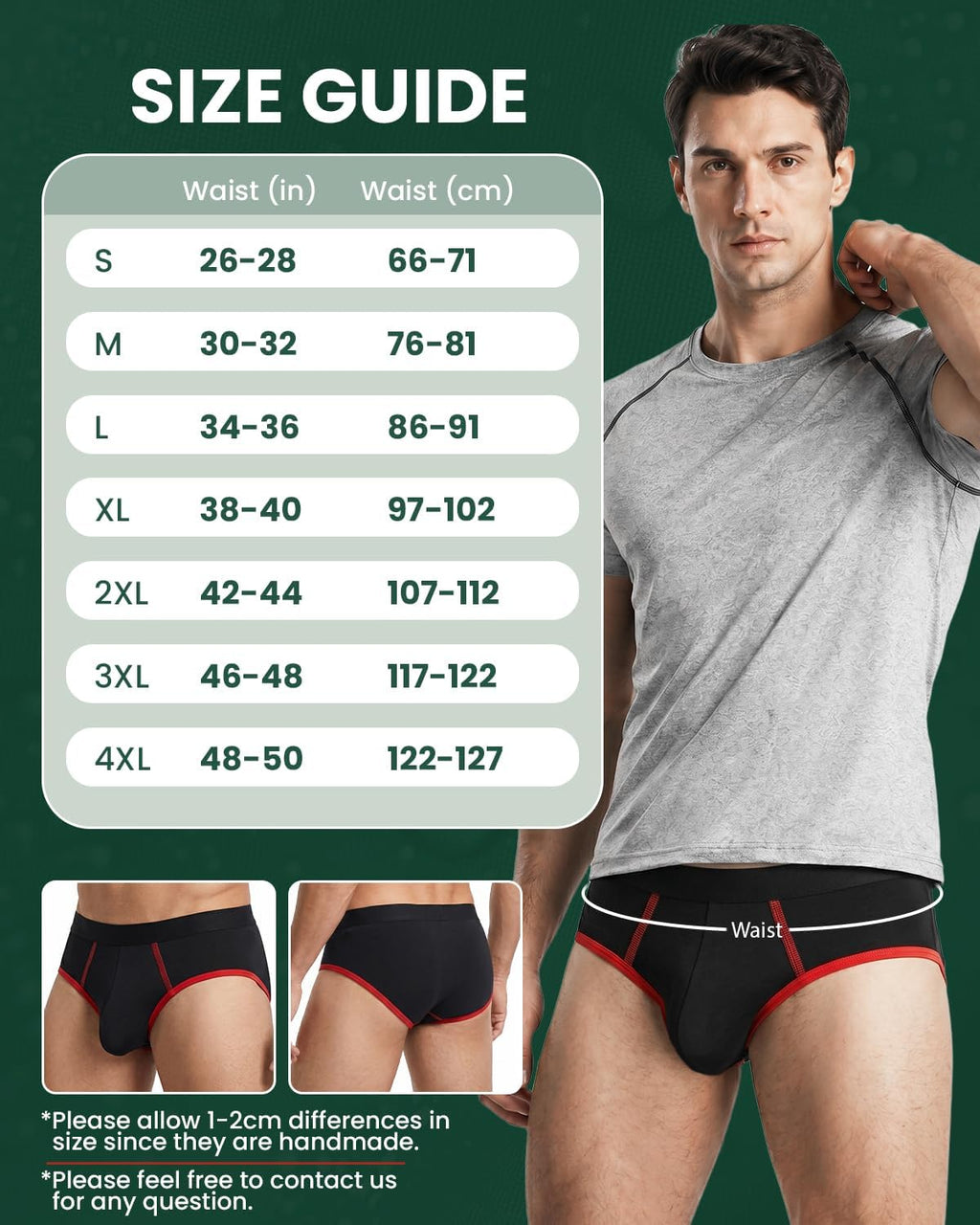 Jade Butterfly Incontinence Underwear for Men, Mens Underwear Briefs£¬3 Pack (Medium)